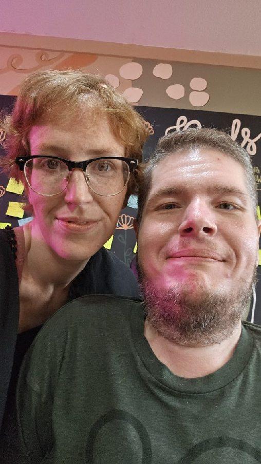 We did this selfie too where we’re kinda serious but grinning idk.