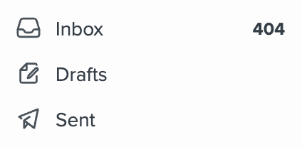 Screenshot of my email client showing that I have 404 unread emails.