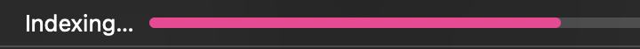 macOS "Indexing..." progress bar